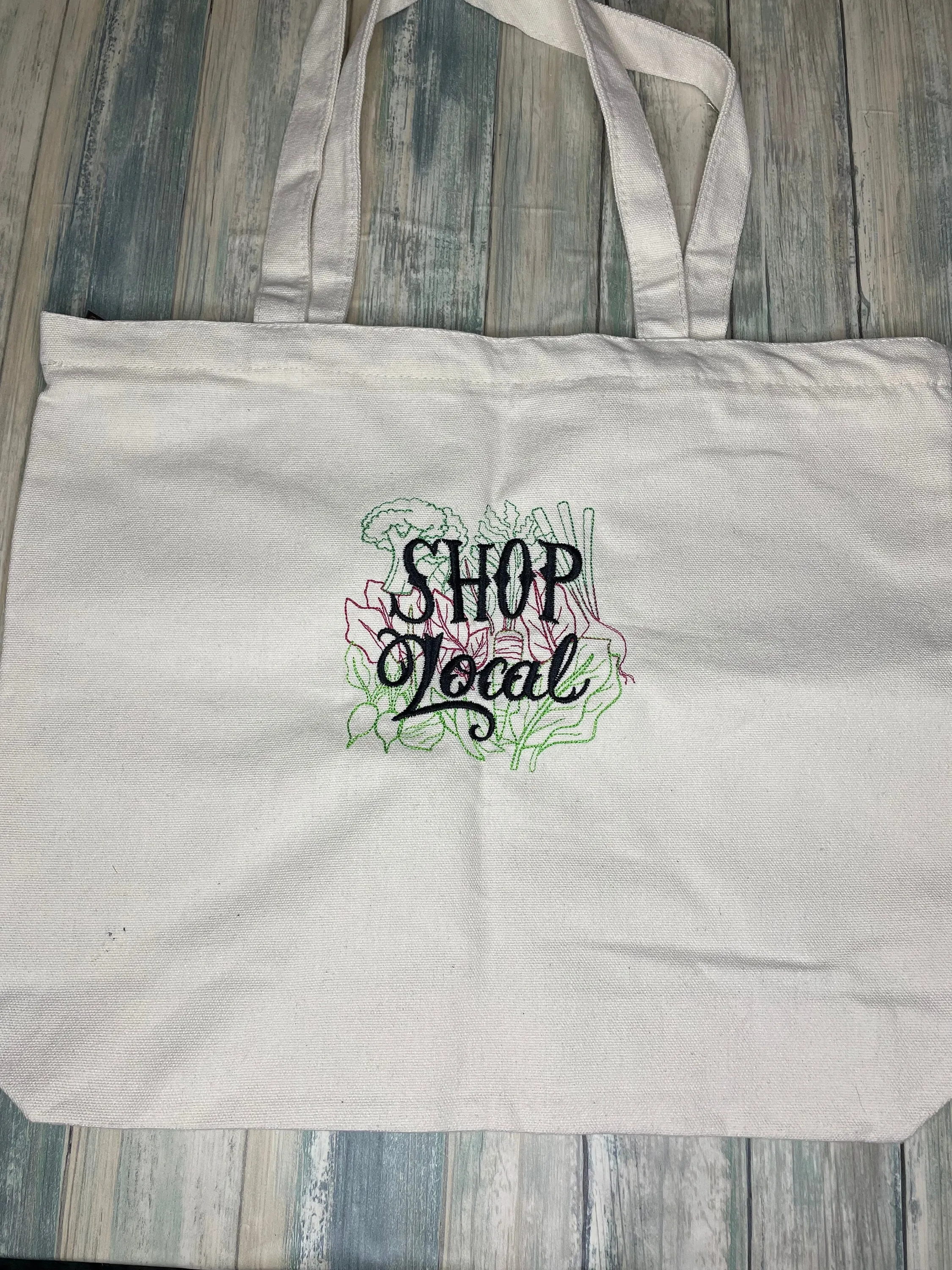 Canvas Tote Bag with Zipper, Shop Local Market Bag, Reusable Shopping Bag, Use for Groceries, Farmers Market, School, Work