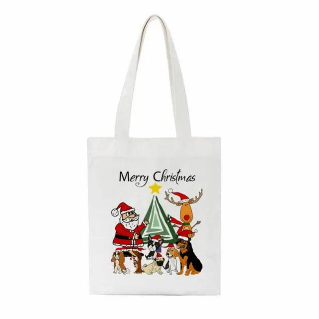 Dachshund Print Reusable Canvas Tote Bags by Dach Everywhere