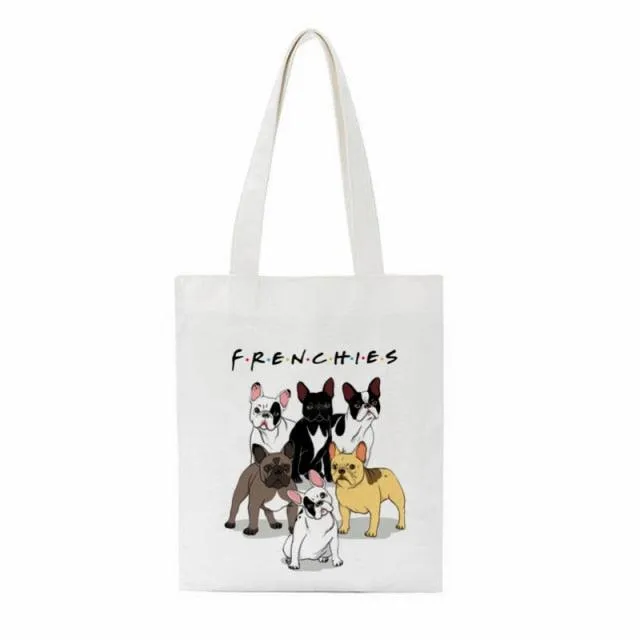 Dachshund Print Reusable Canvas Tote Bags by Dach Everywhere