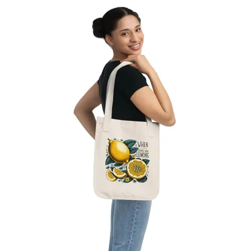 Eco Friendly Canvas Tote Bag when Life Gives you Lemons