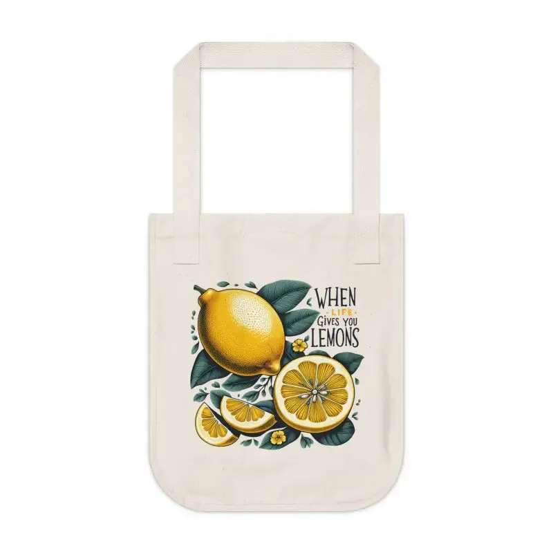 Eco Friendly Canvas Tote Bag when Life Gives you Lemons
