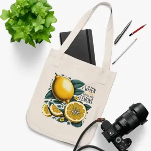 Eco Friendly Canvas Tote Bag when Life Gives you Lemons