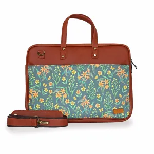 Grey Summer Blossoms Women's Compact Laptop Bag