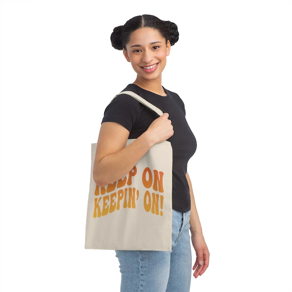 Keep on Keepin' on Retro Canvas Tote Bag