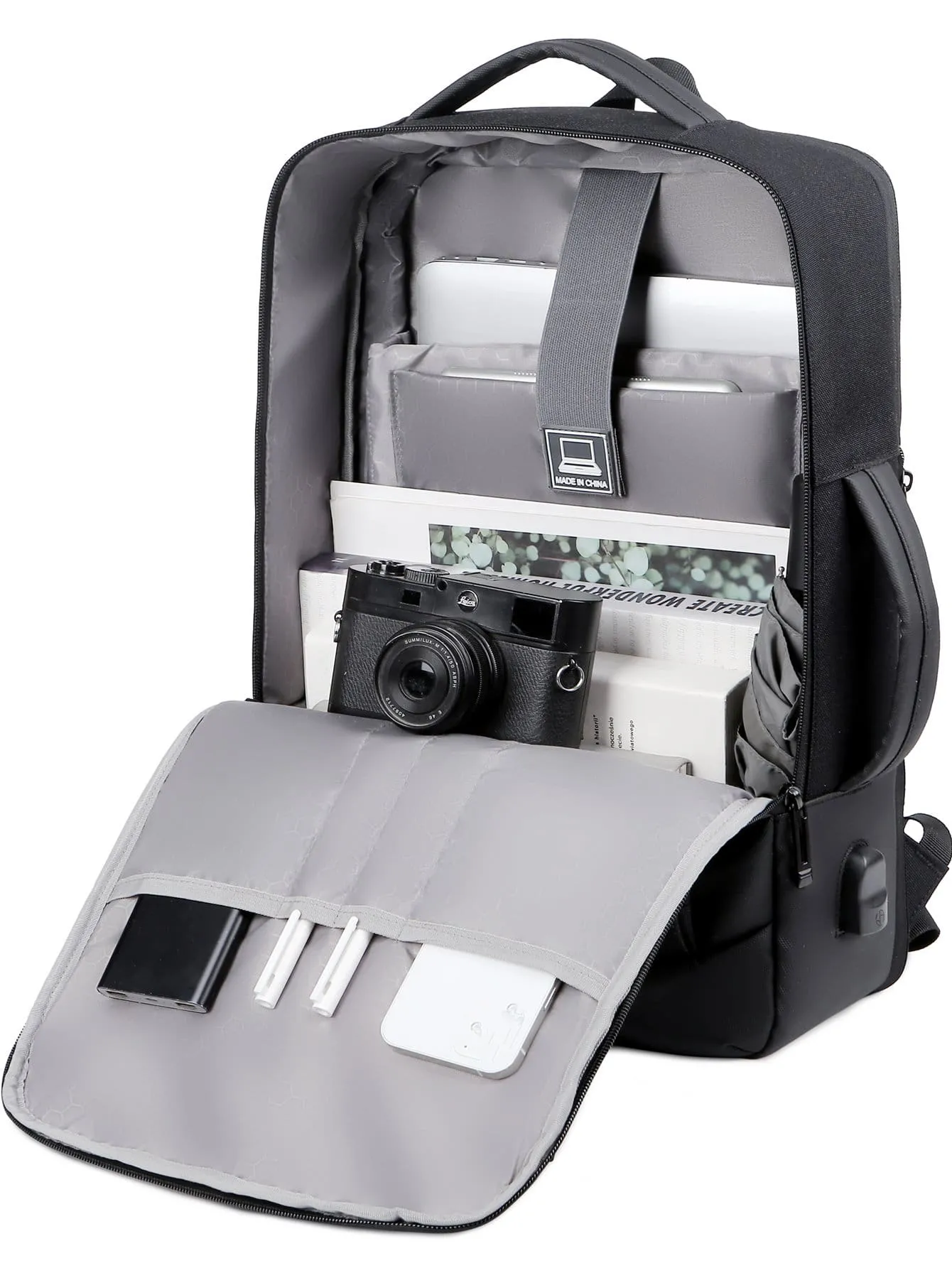 Minimalist Laptop Backpack Medium Black For Business