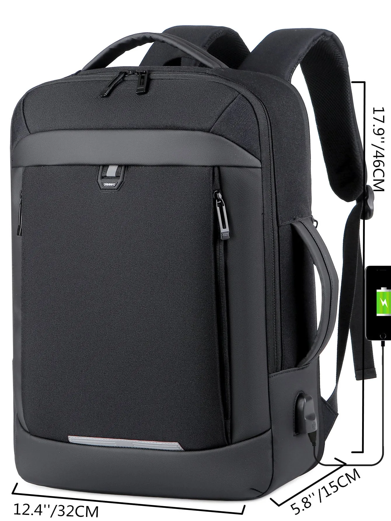 Minimalist Laptop Backpack Medium Black For Business