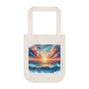Nature view of a peaceful seaside town on a sunny day Organic Canvas Tote Bag