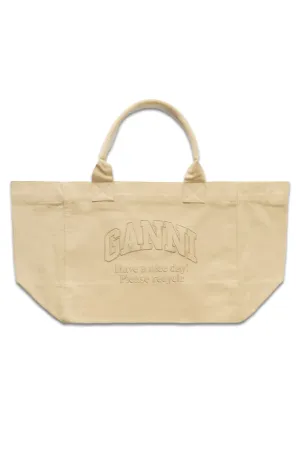   NET SUSTAIN Shopper XXL Embroidered Recycled-Cotton Canvas Tote