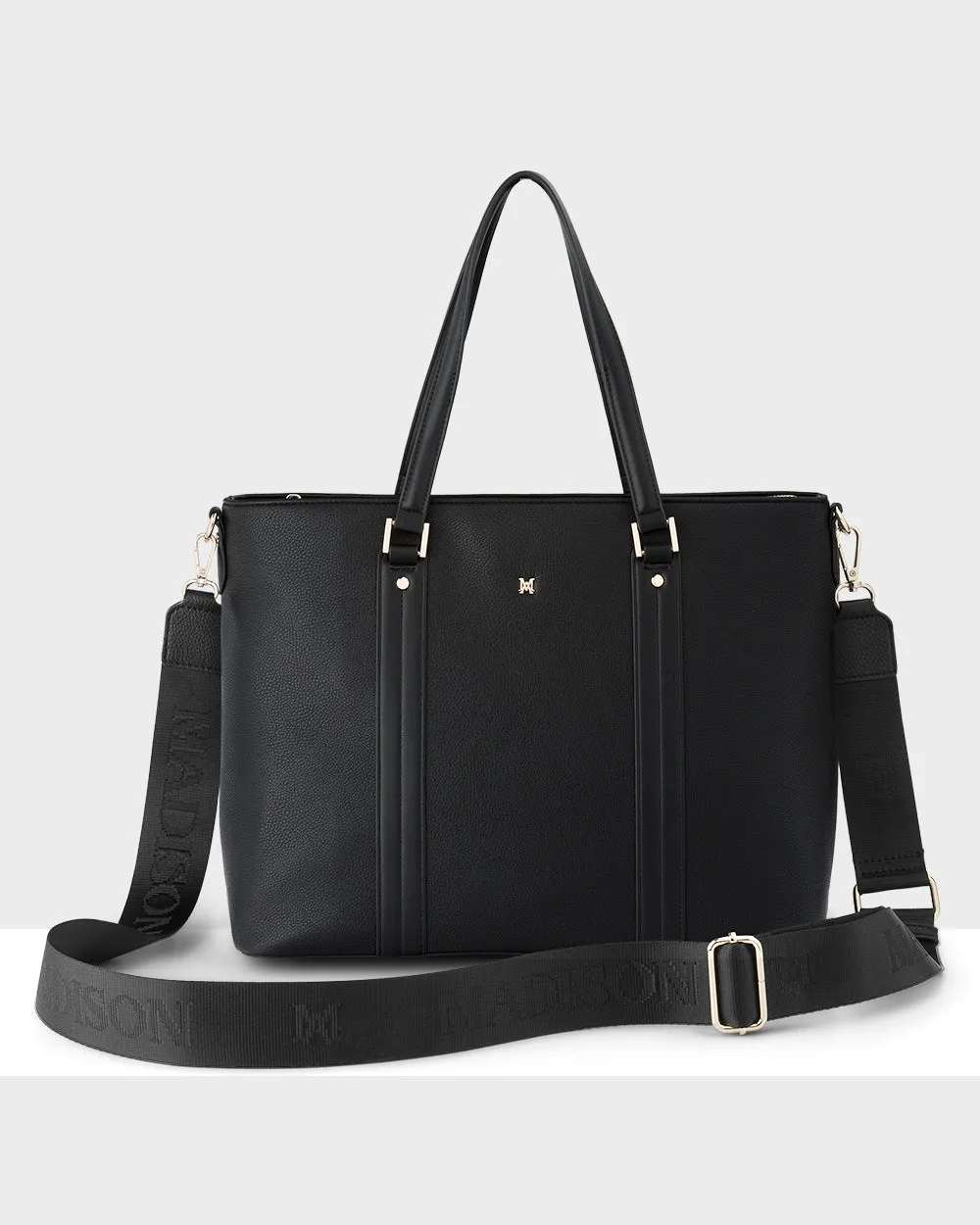 Tara Laptop Tote Work Bag   Monogram Bag Strap