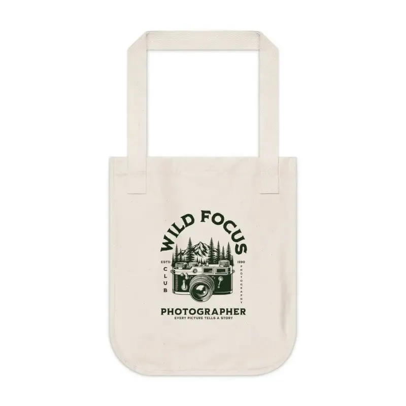 Wild Focus Photographer Tote Organic Canvas Bag